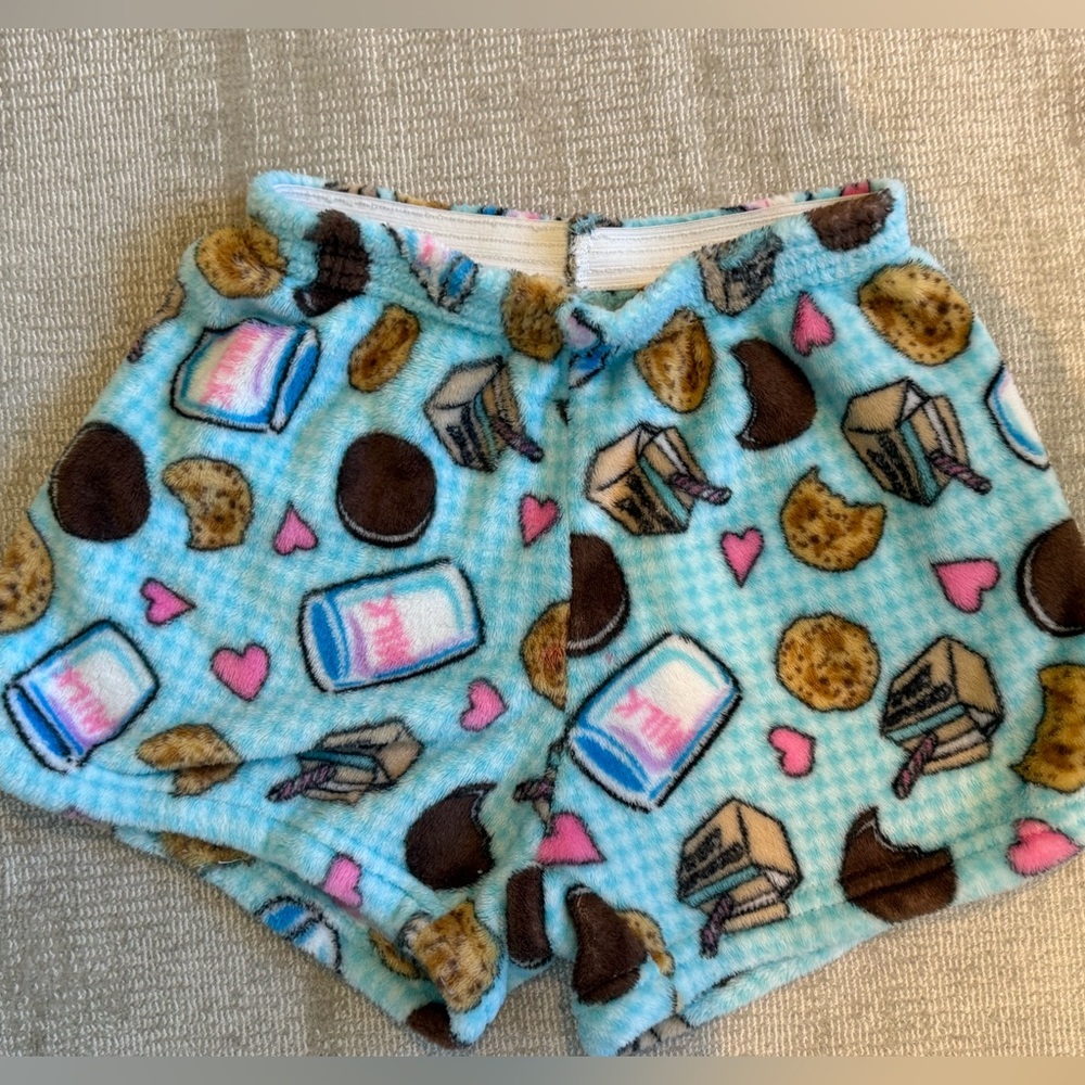 Adorable fleece girls pajama shorts: size 8-10
